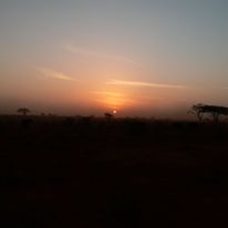 Sunset view as you head the Tsavo National Park